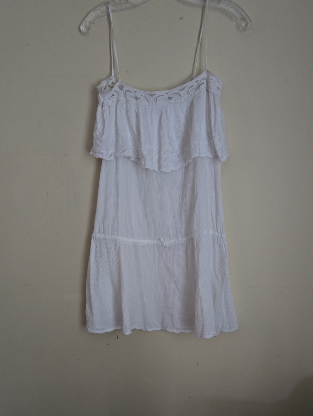 See By Chloé White Spaghetti-Strap Tiered Sundress